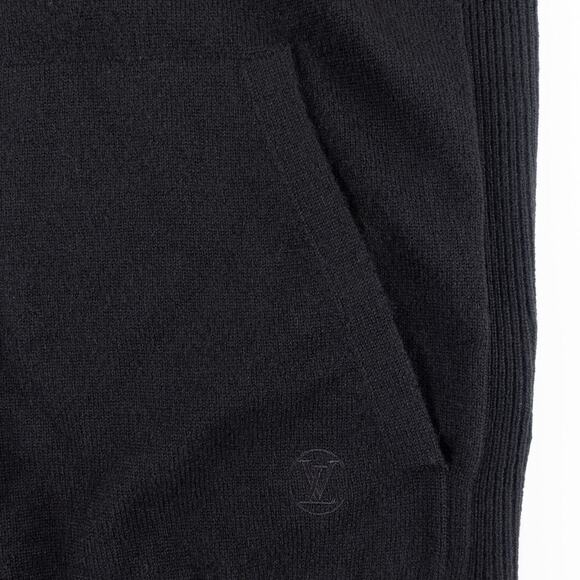 Exclusive Louis Vuitton Cashmere Zip-Up Hoodie Men's Small Black - Picture 4 of 13